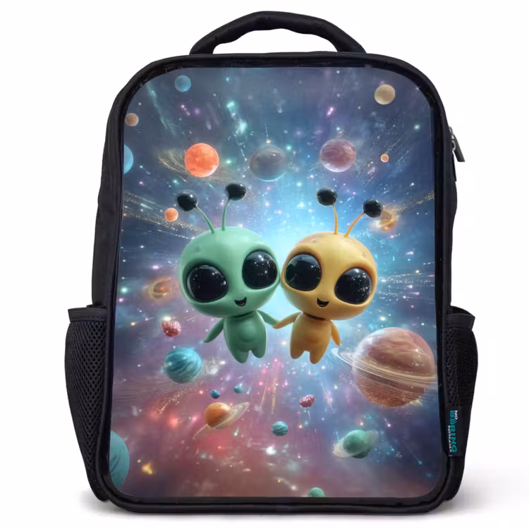 Kinderrugzak - Zwart - Ruimtevriendjes zwevend tussen de planeten â 1