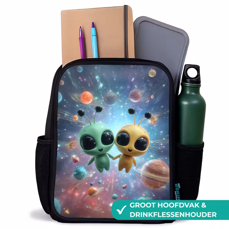 Kinderrugzak - Zwart - Ruimtevriendjes zwevend tussen de planeten â 4