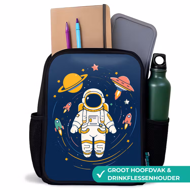 Kinderrugzak - Zwart - Astronaut - Planeten - Raket — 4