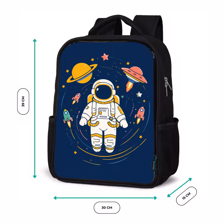 Kinderrugzak - Zwart - Astronaut - Planeten - Raket — 5