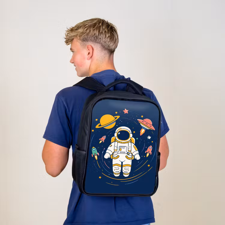 Kinderrugzak - Zwart - Astronaut - Planeten - Raket — 6