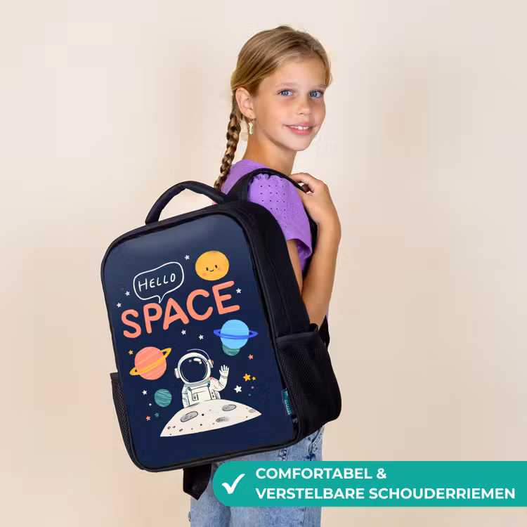 Kinderrugzak - Zwart - Astronaut - Ruimte - Planeten β 3