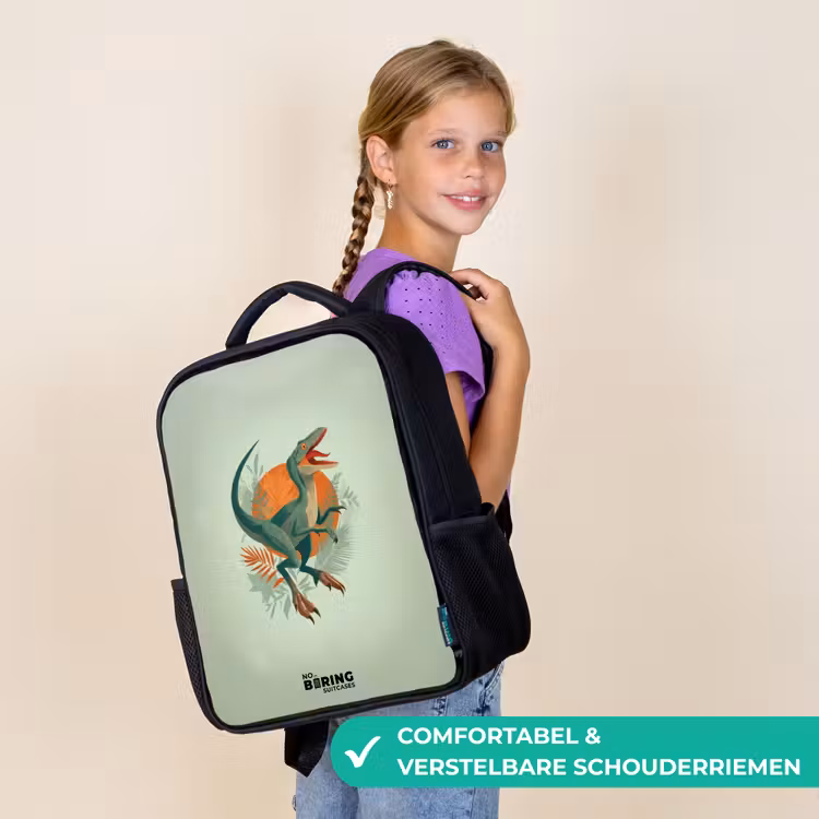 Kinderrugzak - Zwart - Dier - Dino - Natuur — 3