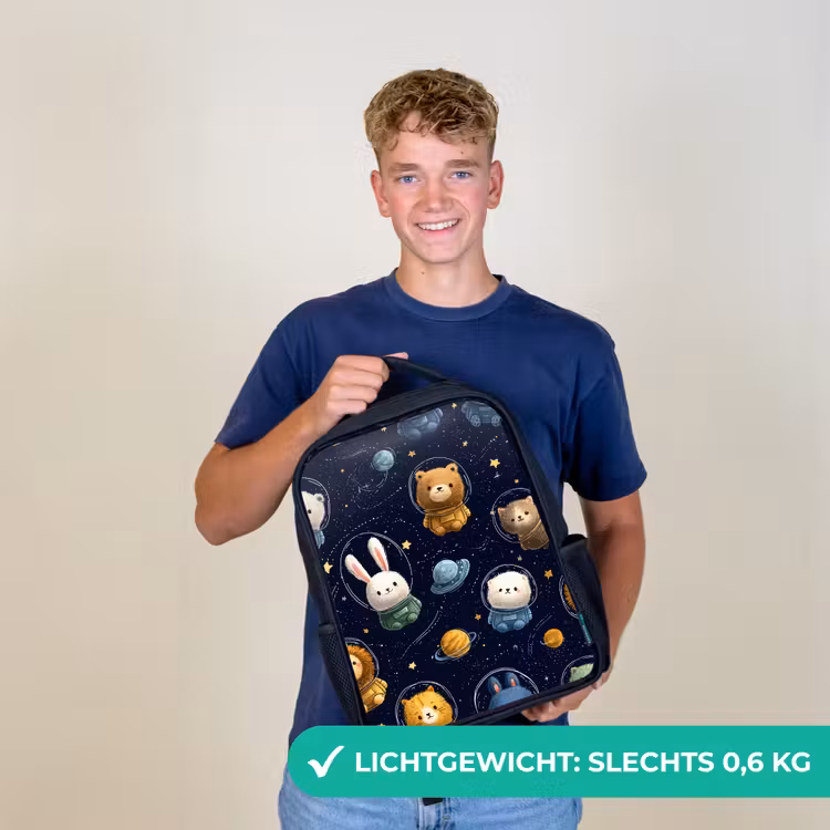 Kinderrugzak - Zwart - Dieren - Sterrenhemel - Ruimte β 2