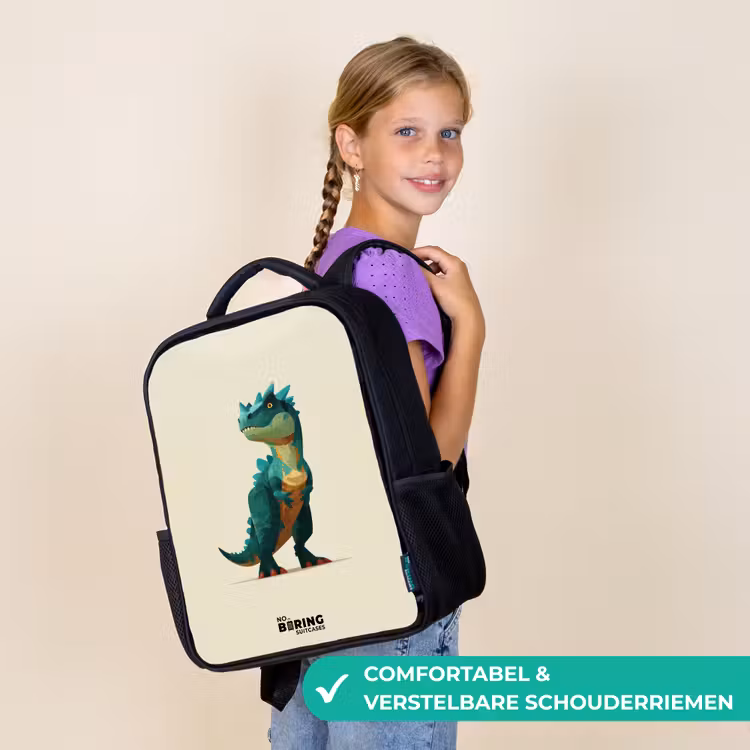 Kinderrugzak - Zwart - Dino - Dier - Groen — 3