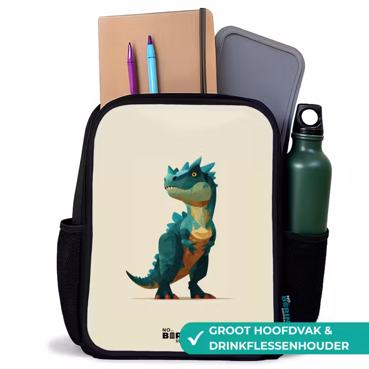 Kinderrugzak - Zwart - Dino - Dier - Groen — 4
