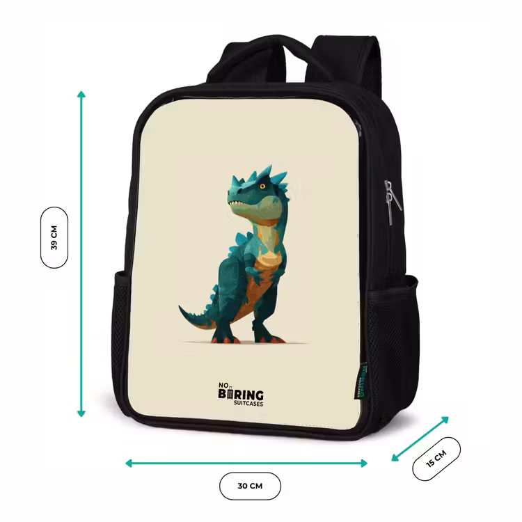 Kinderrugzak - Zwart - Dino - Dier - Groen — 5