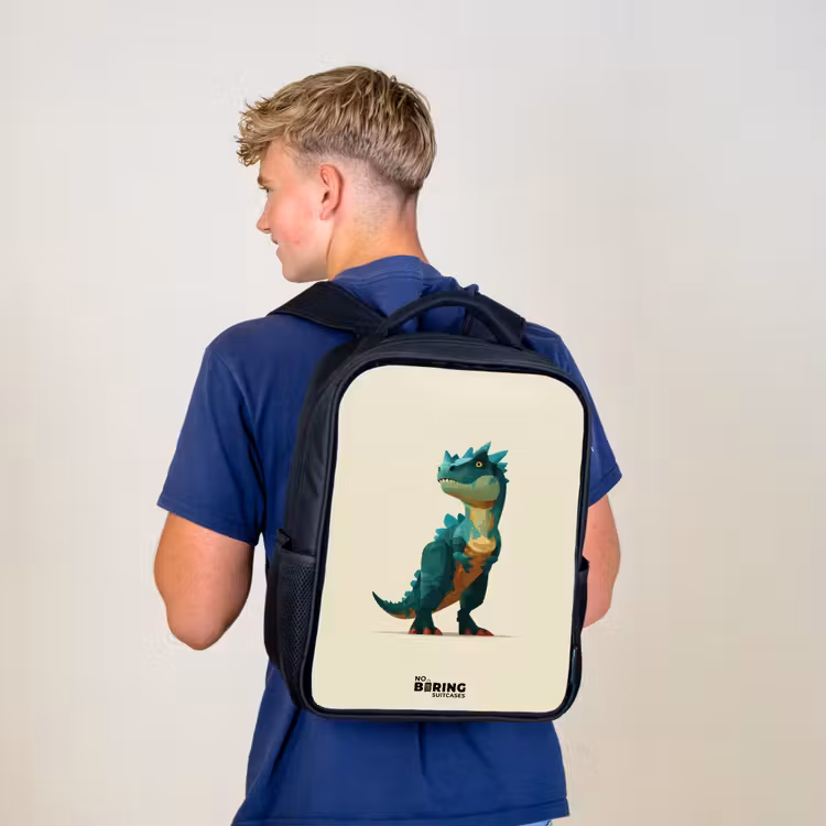Kinderrugzak - Zwart - Dino - Dier - Groen — 6