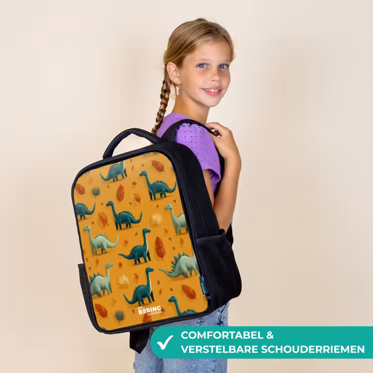 Kinderrugzak - Zwart - Dino - Dieren - Patroon — 3