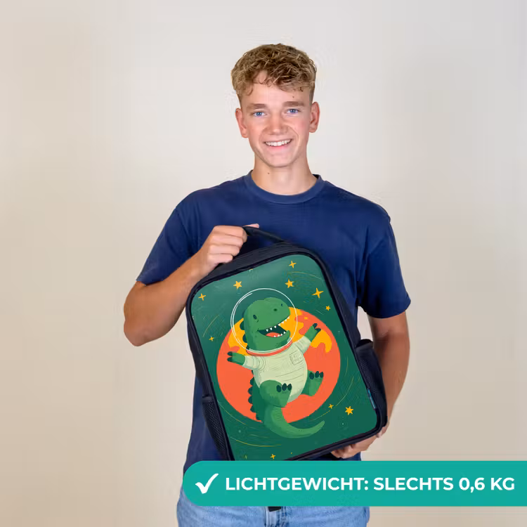 Kinderrugzak - Zwart - Dino - Groen - Planeet — 2