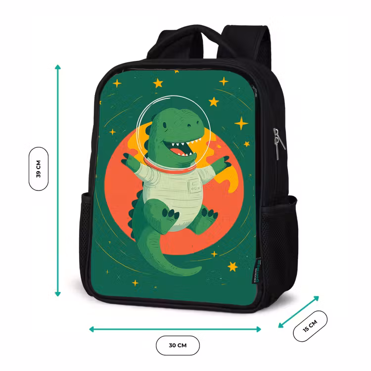 Kinderrugzak - Zwart - Dino - Groen - Planeet — 5