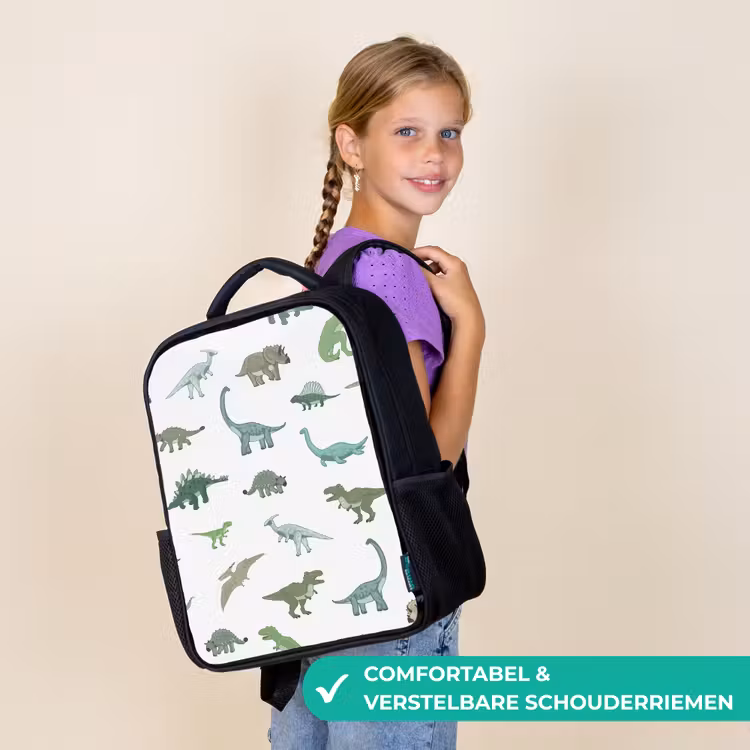 Kinderrugzak - Zwart - Dino - Patroon - Groen — 3