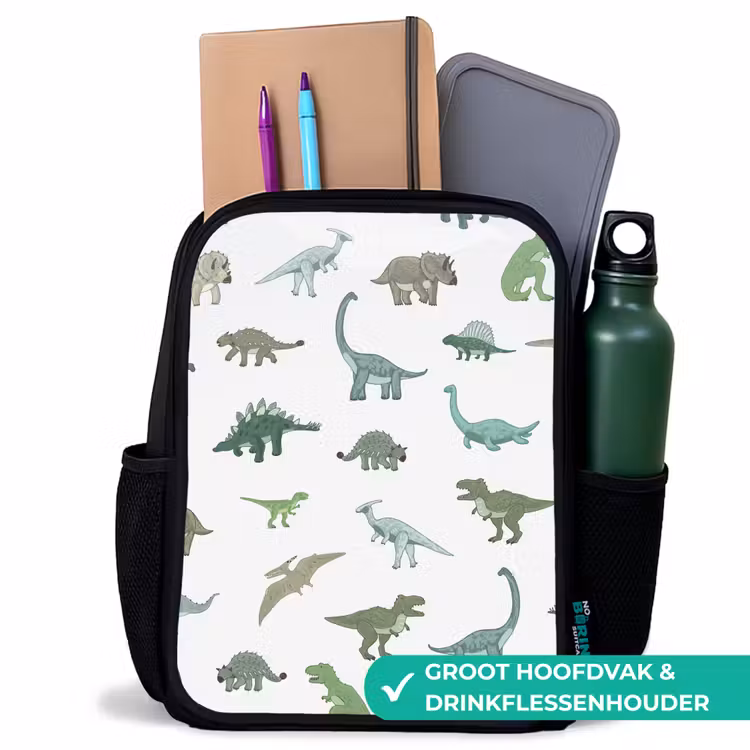 Kinderrugzak - Zwart - Dino - Patroon - Groen — 4
