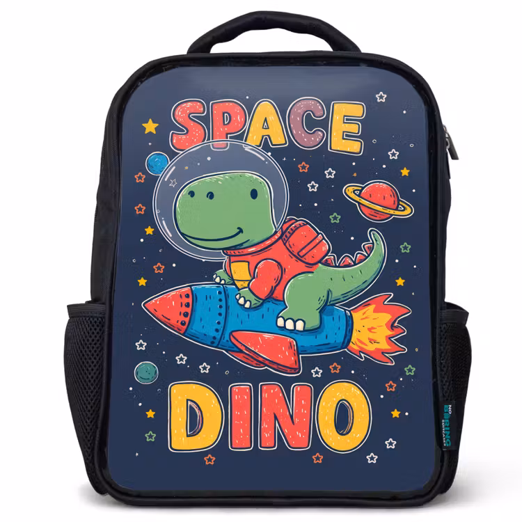 Kinderrugzak - Zwart - Dino - Raket - Kleurrijk β 1