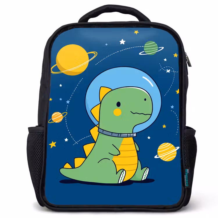 Kinderrugzak - Zwart - Dino - Ruimte - Planeten — 1