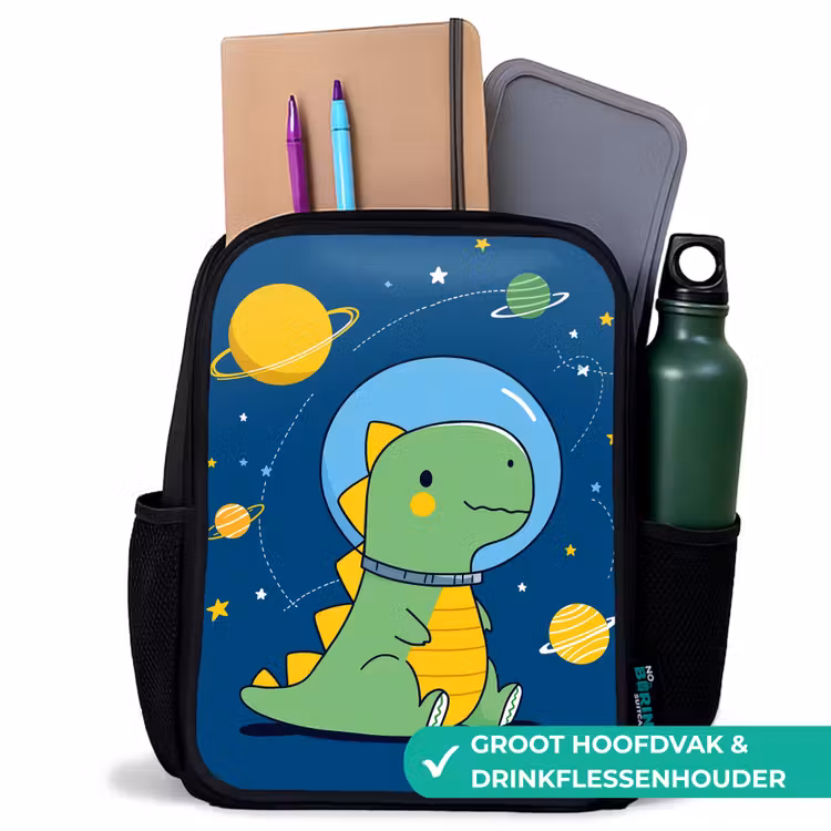 Kinderrugzak - Zwart - Dino - Ruimte - Planeten — 4