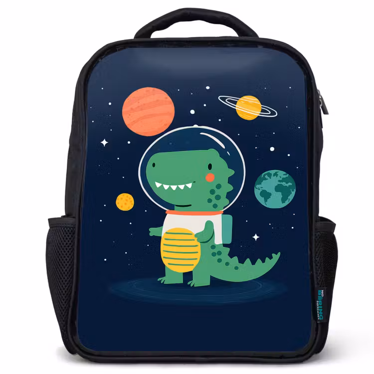 Kinderrugzak - Zwart - Dino - Ruimtepak - Planeten — 1