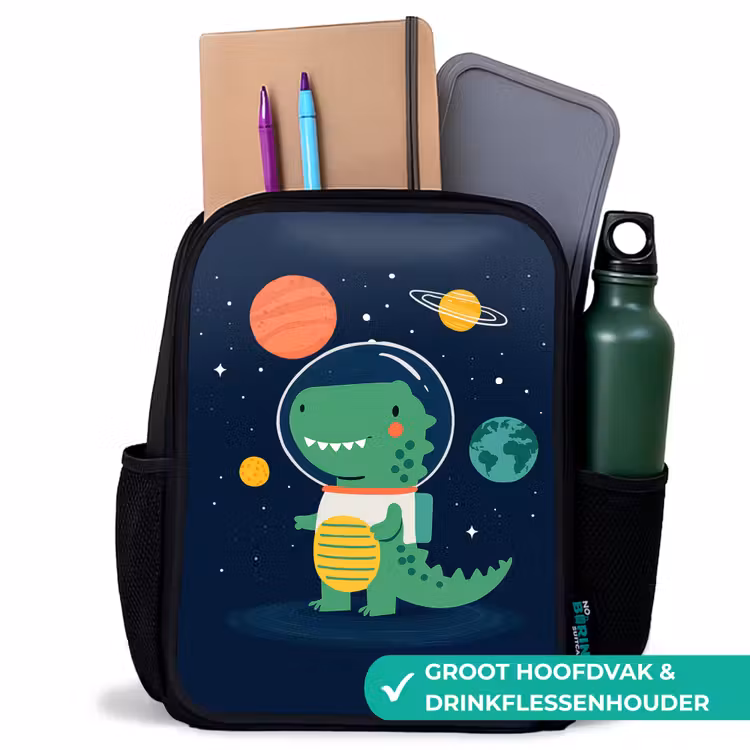 Kinderrugzak - Zwart - Dino - Ruimtepak - Planeten — 4