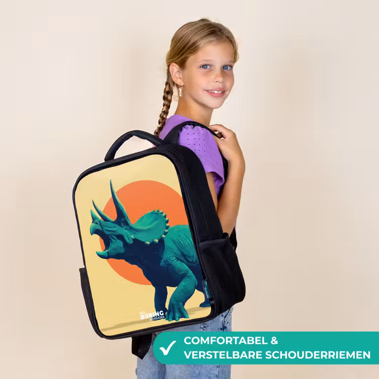 Kinderrugzak - Zwart - Dino - Triceratops - Dier — 3