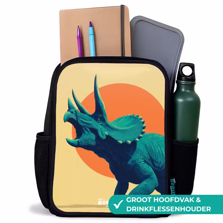 Kinderrugzak - Zwart - Dino - Triceratops - Dier — 4