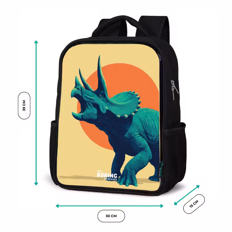 Kinderrugzak - Zwart - Dino - Triceratops - Dier — 5