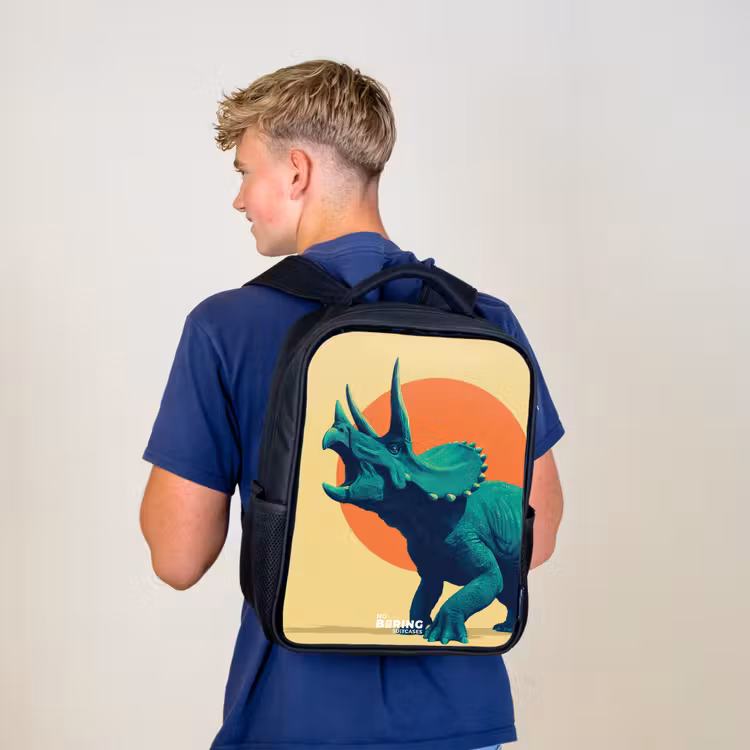 Kinderrugzak - Zwart - Dino - Triceratops - Dier — 6