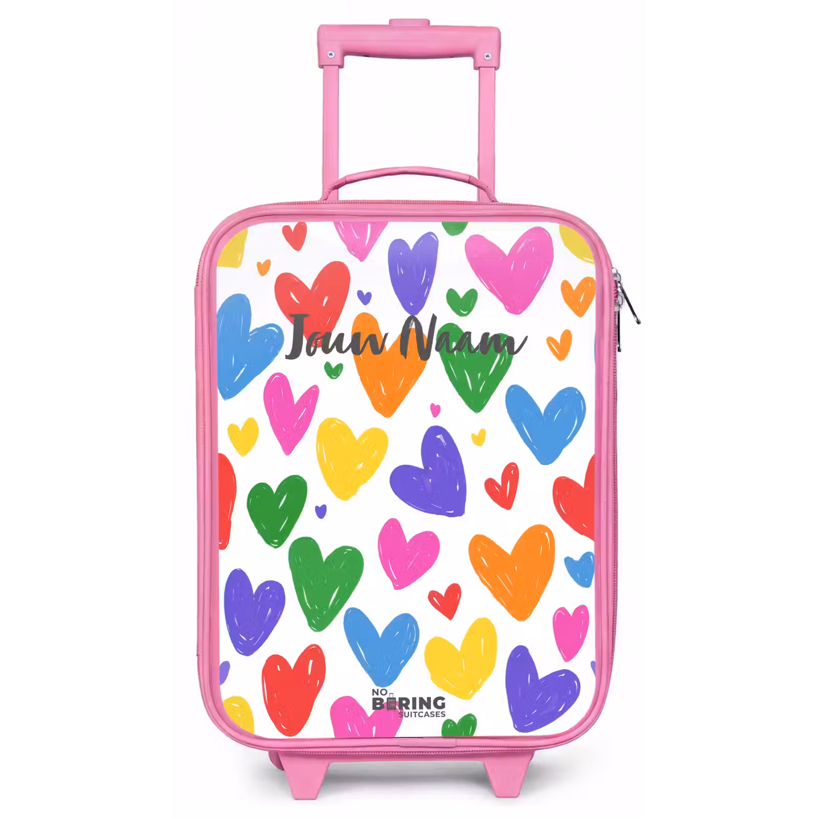 Kinderkoffer - Roze - Gekleurde hartjes — 1