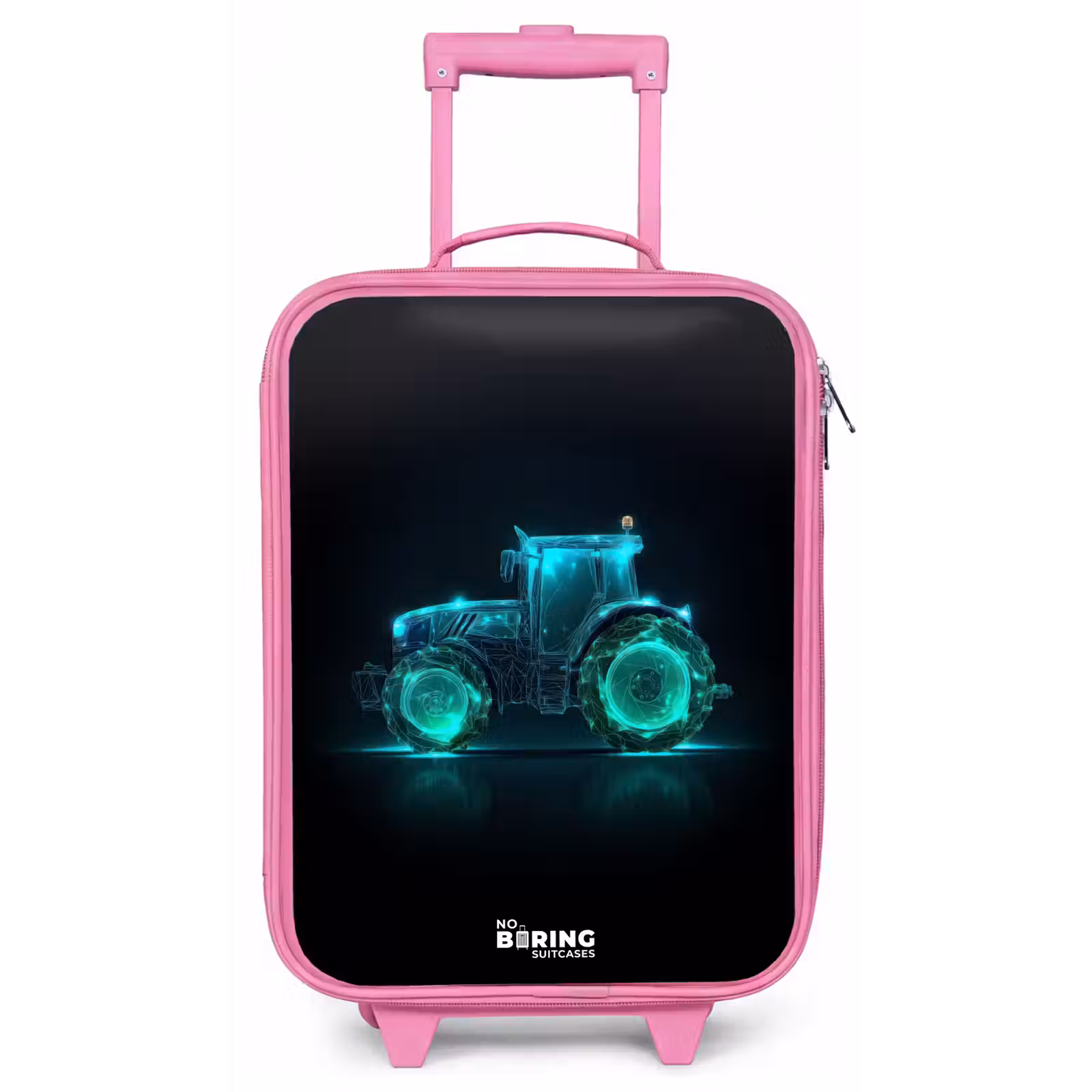 Kinderkoffer - Roze - Neontractor op zwarte ondergrond — 1
