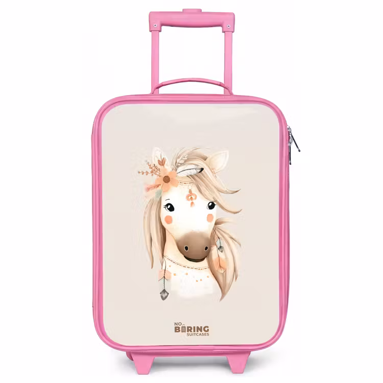 Kinderkoffer - Roze - Bohemian paard in pastel kleuren — 1
