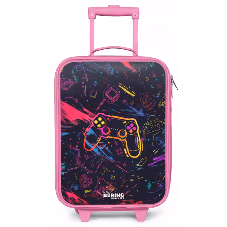 Kinderkoffer - Roze - Gamerwereld in neonstijl — 1