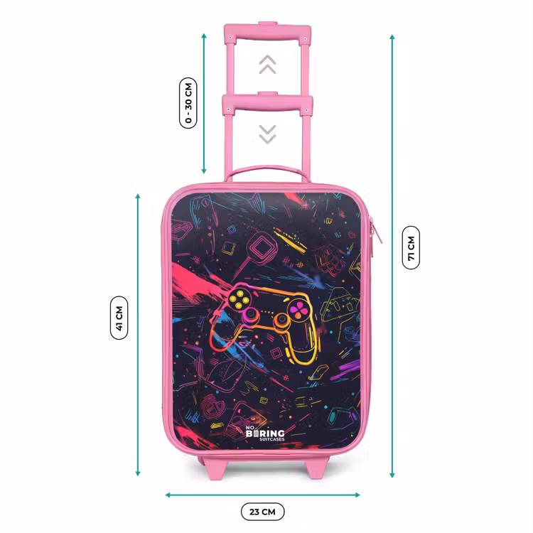 Kinderkoffer - Roze - Gamerwereld in neonstijl — 5