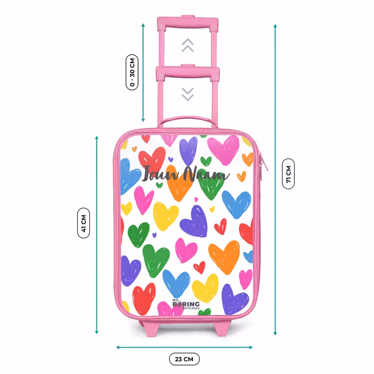 Kinderkoffer - Roze - Gekleurde hartjes — 5