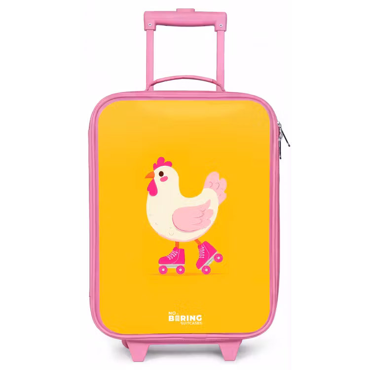 Kinderkoffer - Roze - Kip - Rolschaatsen - Geel — 1