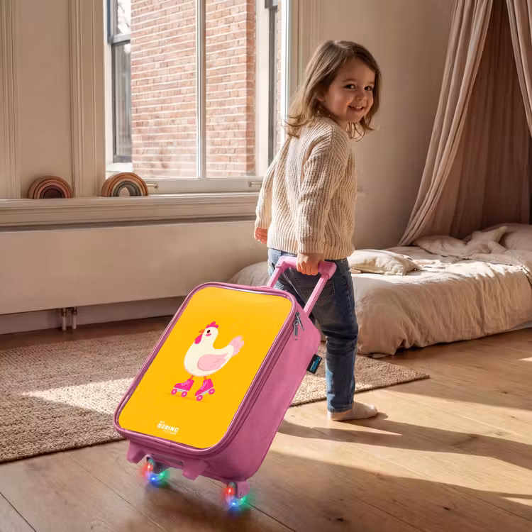 Kinderkoffer - Roze - Kip - Rolschaatsen - Geel — 3