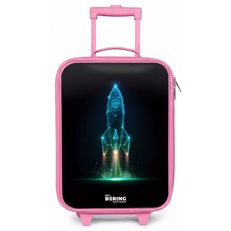 Kinderkoffer - Roze - Lancerende raket in neonstijl — 1