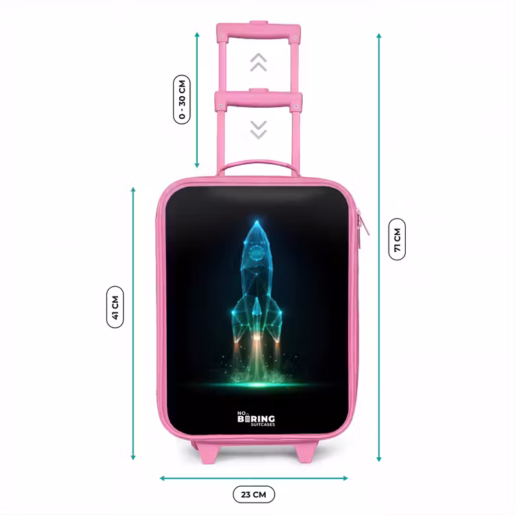 Kinderkoffer - Roze - Lancerende raket in neonstijl — 5