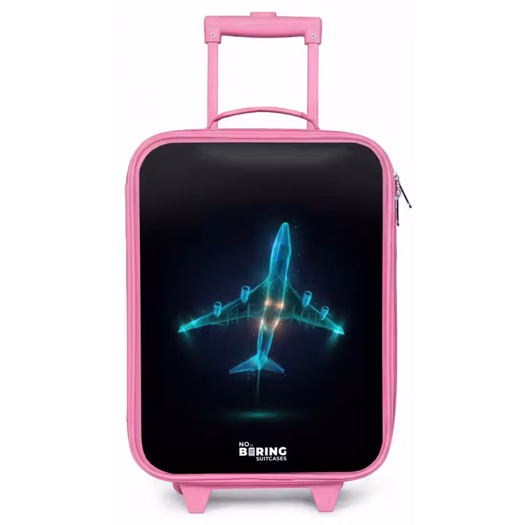 Kinderkoffer - Roze - Lichtgevend vliegtuig — 1