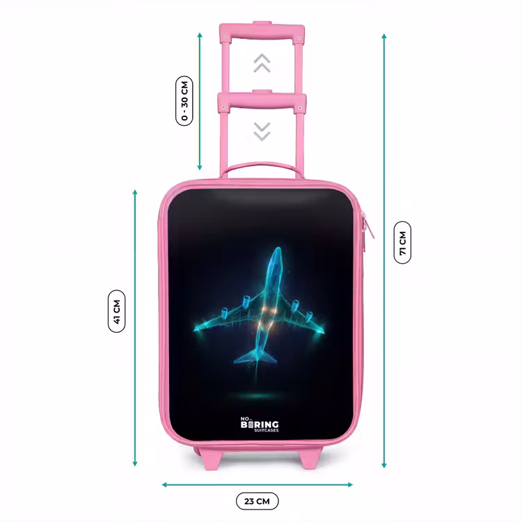 Kinderkoffer - Roze - Lichtgevend vliegtuig — 5