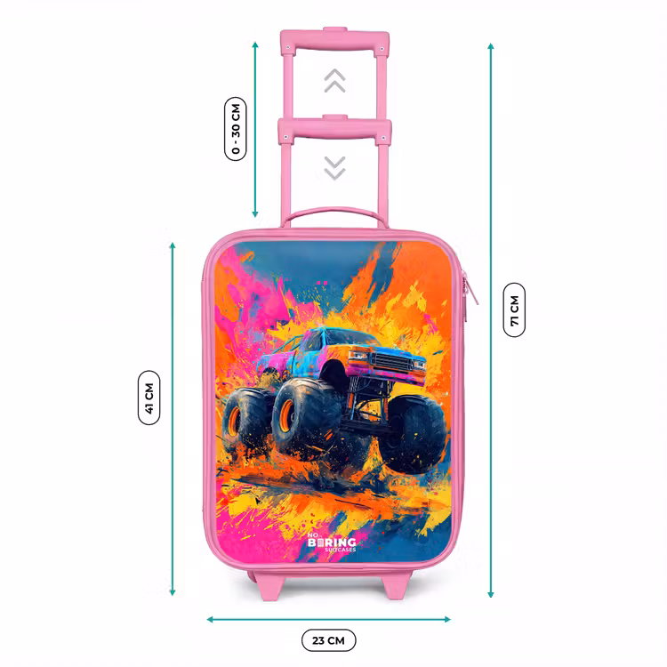 Kinderkoffer - Roze - Monstertruck - Verfspatten - Kleurrijk - Explosie — 5