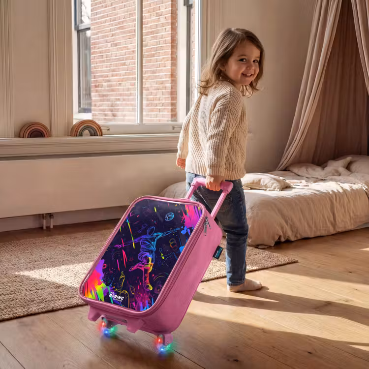 Kinderkoffer - Roze - Neon actievolle voetbalspeler — 3