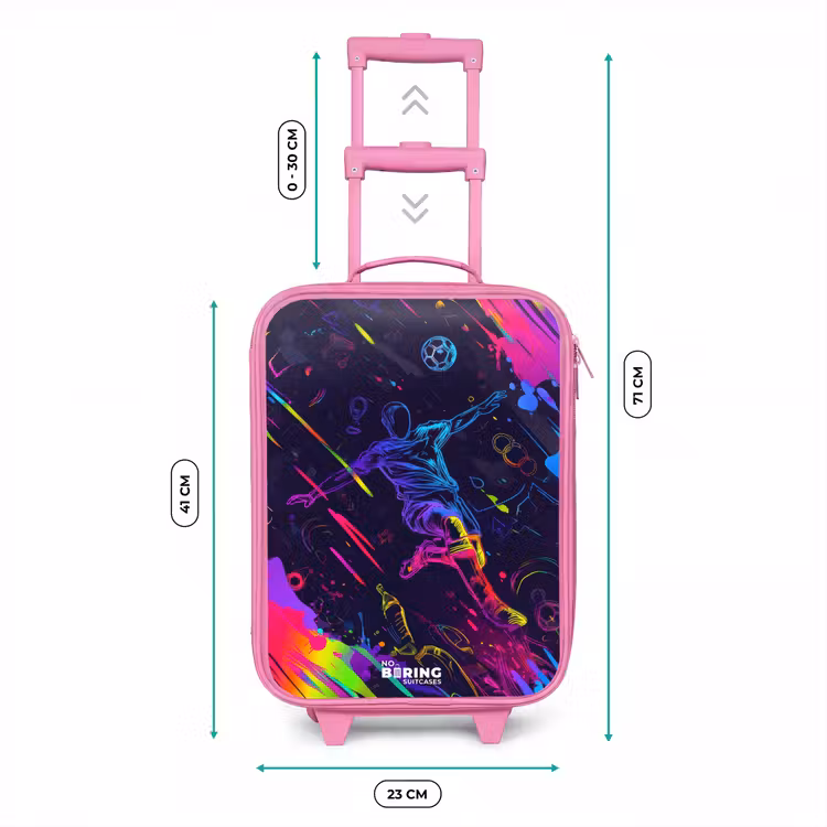 Kinderkoffer - Roze - Neon actievolle voetbalspeler — 5
