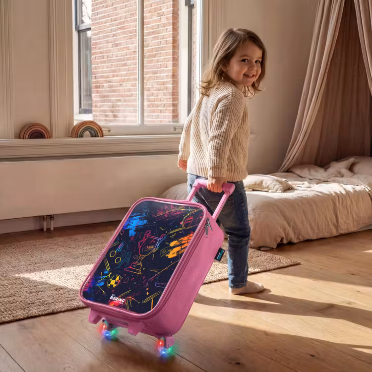 Kinderkoffer - Roze - Neon sporttrofee design — 3