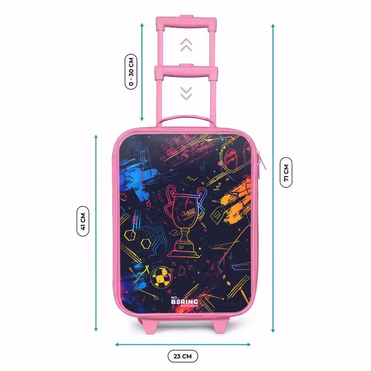 Kinderkoffer - Roze - Neon sporttrofee design — 5