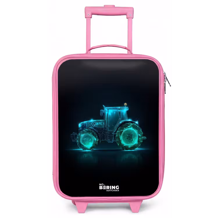 Kinderkoffer - Roze - Neontractor op zwarte ondergrond — 1