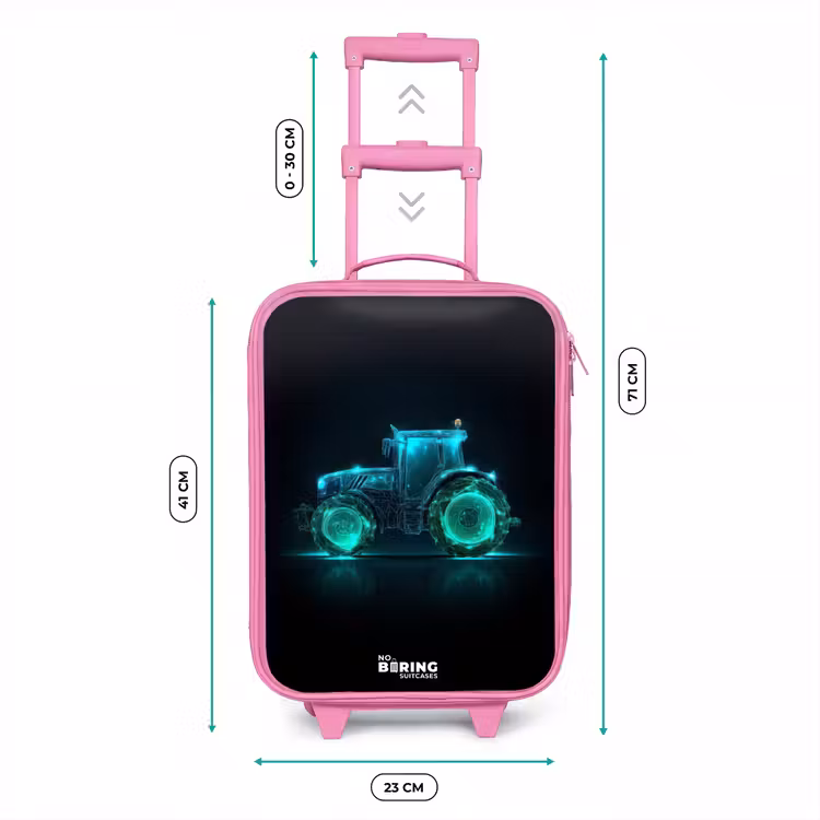 Kinderkoffer - Roze - Neontractor op zwarte ondergrond — 5