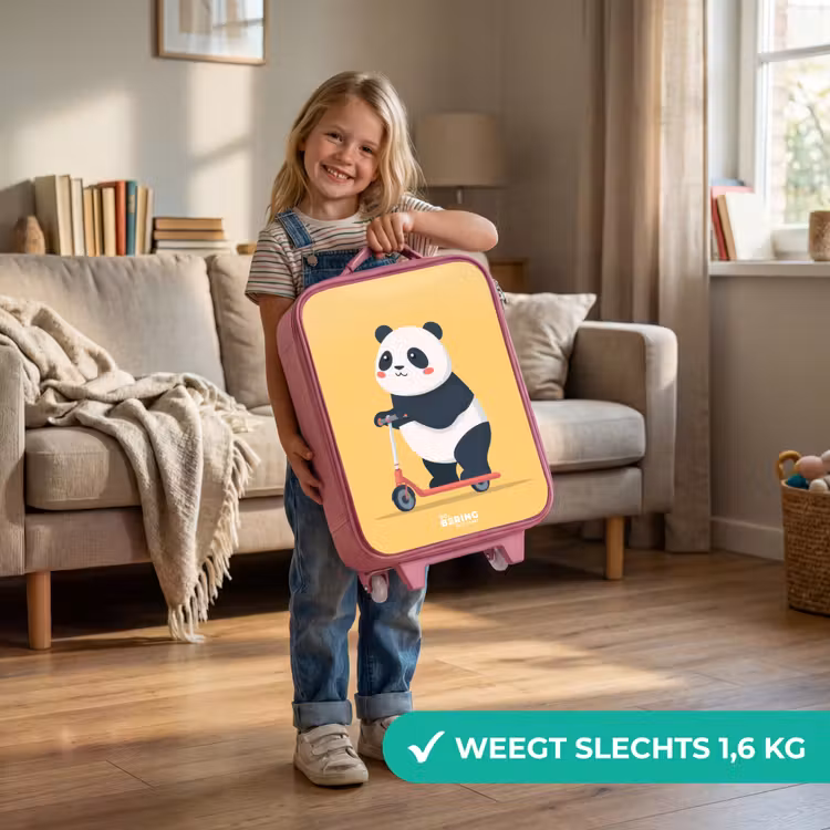 Kinderkoffer - Roze - Panda - Step - Geel — 2
