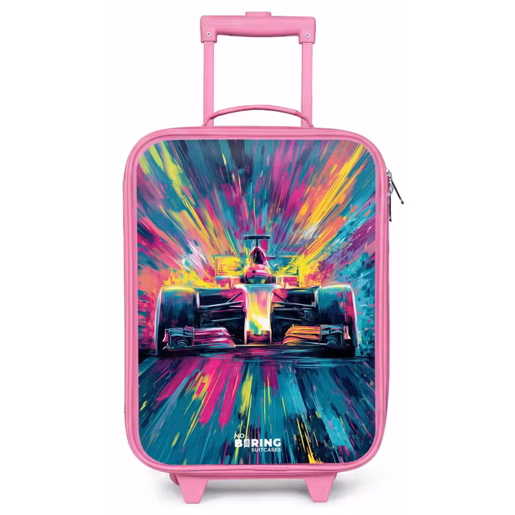 Kinderkoffer - Roze - Raceauto - Explosie - Kleurrijk - Abstract — 1