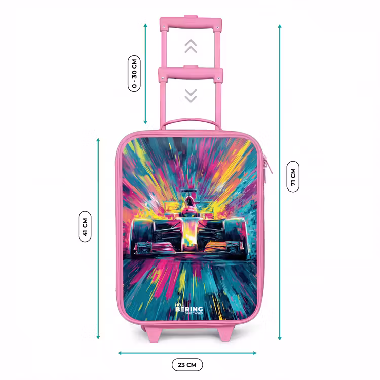 Kinderkoffer - Roze - Raceauto - Explosie - Kleurrijk - Abstract — 5