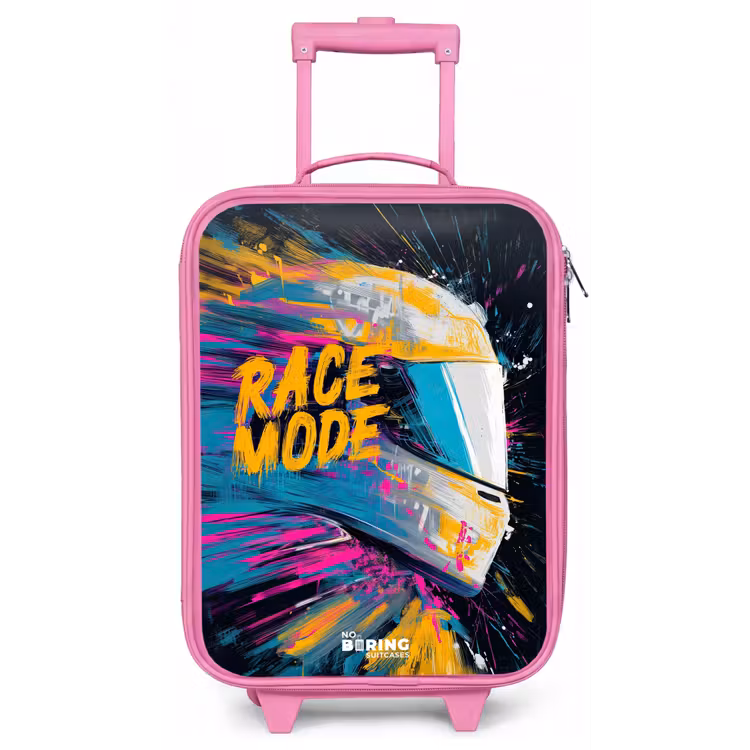 Kinderkoffer - Roze - Racehelm - Verfspatten - Penseelstreken - Race mode — 1