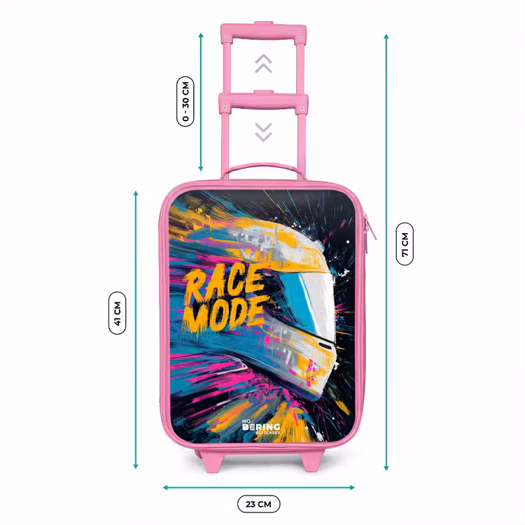 Kinderkoffer - Roze - Racehelm - Verfspatten - Penseelstreken - Race mode — 5